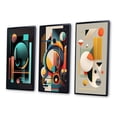 thumbnail image 3 of Designart "Essential Dimensions of Minimal Bauhaus II" Modern Geometric Framed Wall Art Set Of 3 - Blue Abstract Geometric Frame Gallery Wall Set For Home Decor, 3 of 6