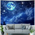 thumbnail image 4 of Creowell  Moon Tapestry Blue Sky Night Cloud Crescent Tapestry a Large Flannel Fabric Moonlight Themed Wall Art Hanging Aesthetic for Room Bedroom College Dorm 50x40inch, 4 of 6