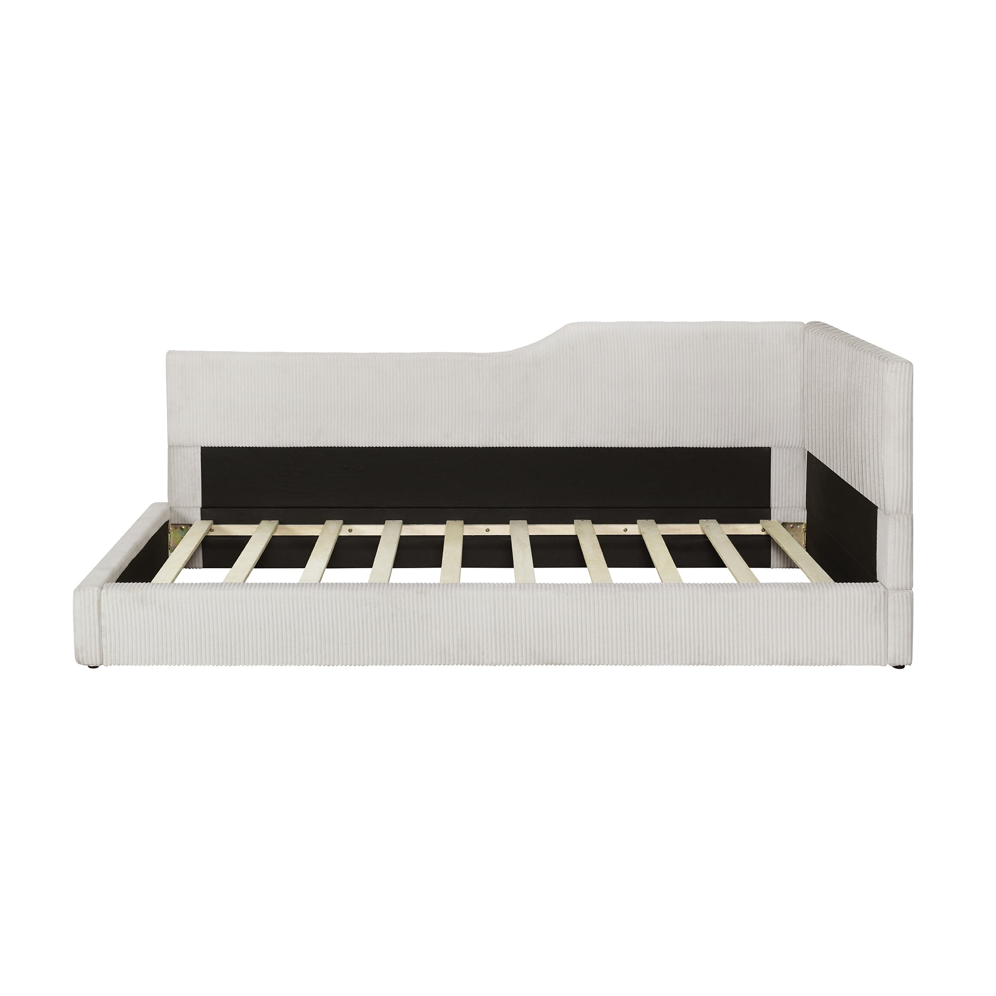 Euroco Twin Size Wood Daybed Platform Bed with Headboard for Bedroom, Beige