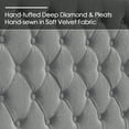 thumbnail image 4 of Merluxy Queen Bed Frame 61.4" Tall Headborad and Deep Button Tufted,No Box Spring Needed,Velvet Upholstered,Gray, 4 of 9