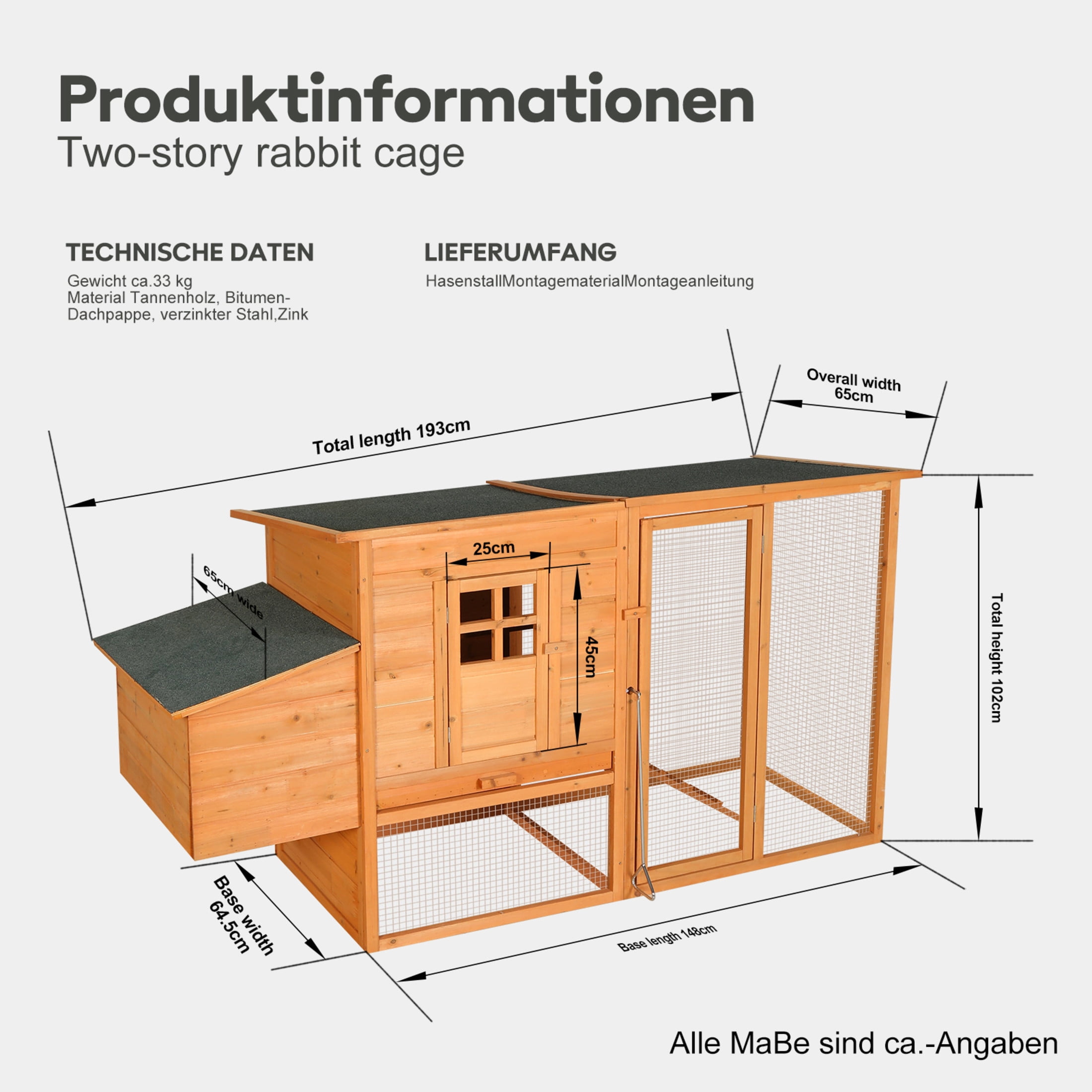 Noble House 76" Extra-Large Fir Wood Chicken Coop, Outdoor Poultry Hutch with Nesting Box and Tray, Natural