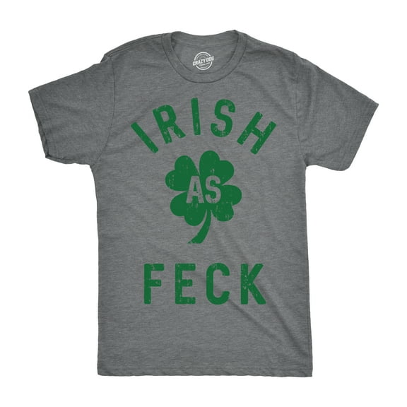 Mens Green As Feck T Shirt Funny Saint Patricks Day Shamrock Lucky Tee for Guys Graphic Tees