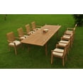 thumbnail image 4 of Grade-A Teak Dining Set: 8 Seater 9 Pc: 118" Double Extension Rectangle Table And 8 Mas Stacking Arm Chairs Outdoor Patio WholesaleTeak #WMDSMS33, 4 of 4