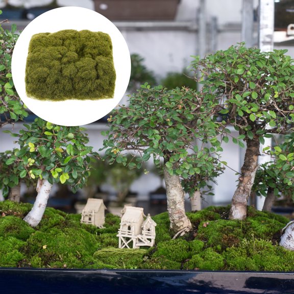 Artificial Faux Moss for Model Building, Green Nylon Moss Powder for Crafts, Terrariums, Potted Plants, Home Decor, 30g
