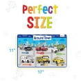 thumbnail image 4 of merka Reusable Educational Placemats for Kids: Non-Slip Silicone Eating Mats for The Dining Table, A Learning Tool for Toddlers & Preschoolers, Set of 4 Transportation Mats: Air, Sea, Town, Work Zone, 4 of 9