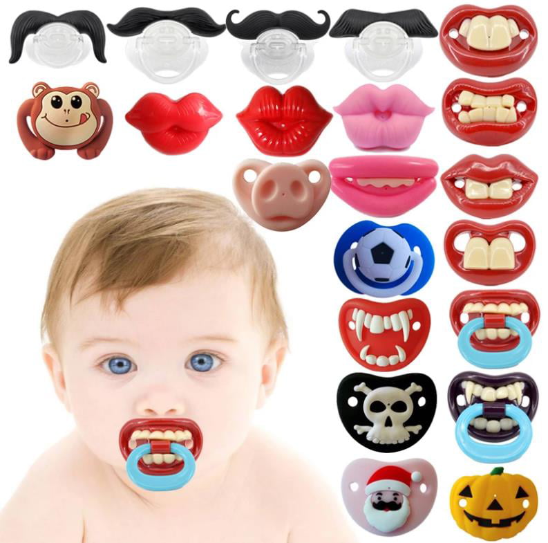 Cute Baby Infant Kids Pacifier Nipples Teeth Silicone Orthodontic Mustache Dummy 
