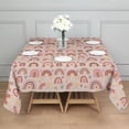 thumbnail image 3 of Pink Boho Bohemia Rainbows Hearts Stars Pattern Square Tablecloth,Waterproof Square Table Cover,Wipeable Spillproof Washable Table Cover for Home Kitchen Party Decor 60"x60"(152x152cm), 3 of 6