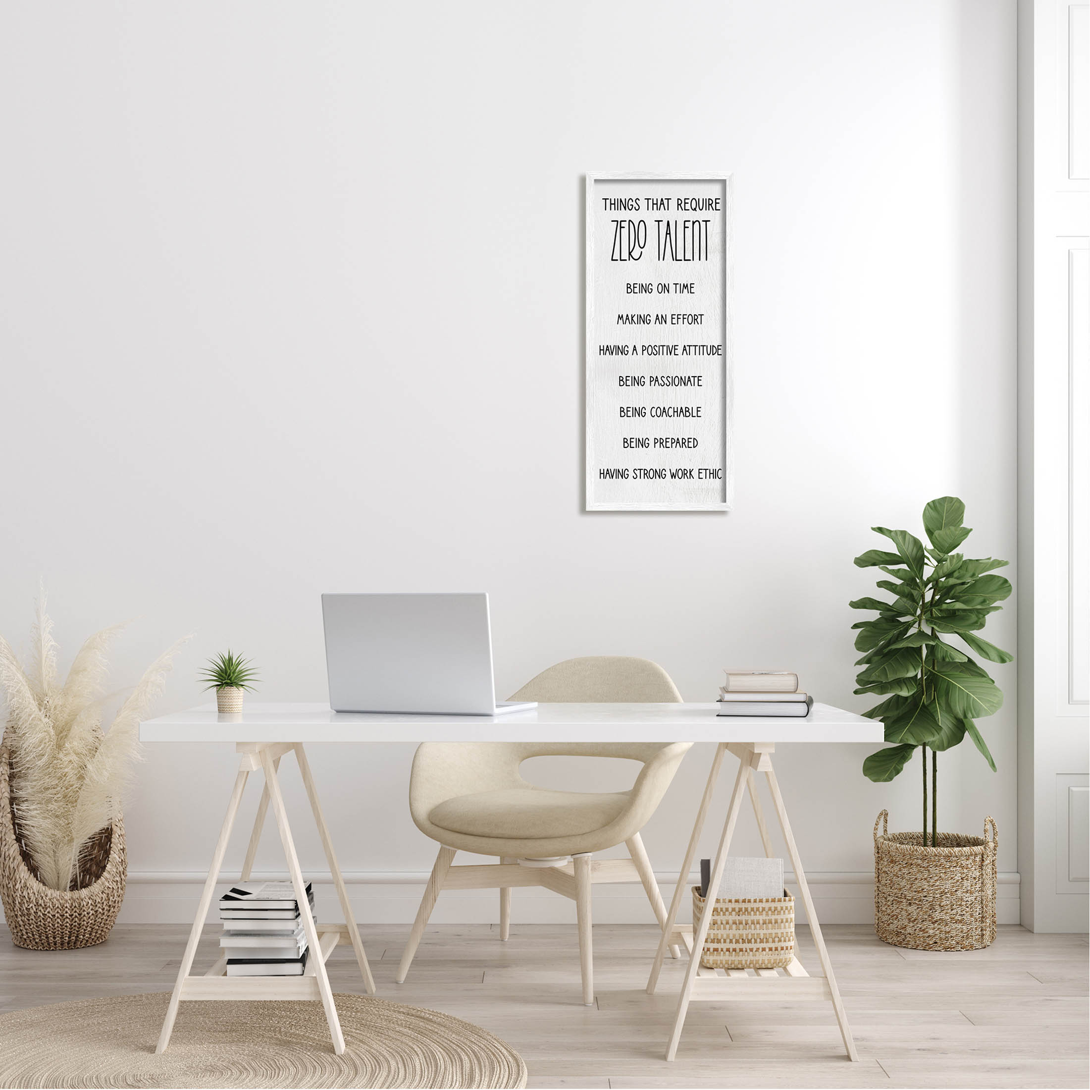 Stupell Industries Things That Require Zero Talent List Graphic Art White Framed Art Print Wall Art, Design by Lil' Rue