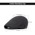 thumbnail image 3 of Newsboy Hats for Men Flat Cap Cotton Adjustable Breathable Irish Cabbie Ivy Driving Hunting Hat, 3 of 7