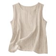 thumbnail image 2 of GEWSEY Dressy Tank Tops for Women Cotton Linen Gauze Shirts Sleeveless Summer Tunic Top Loose Fit Lightweight Casual Blouses (Beige, 5XL), 2 of 6