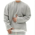 thumbnail image 4 of Busydd Mens Sweatshirts Solid Color Pullover Sweatshirt Casual Loose Cotton Sweatshirt Pullover Tops Long Sleeve Crew Neck Sweatshirt for Mens, 4 of 4