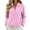 Pink, variant on Fleece Quarter Zip Pullover Women, Warm Fuzzy Stand Collar Sweatshirt with Side Zipped Pockets