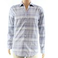 thumbnail image 1 of INC NEW Blue Mens Size Medium M Steady Plaid Striped Button Down Shirt, 1 of 2