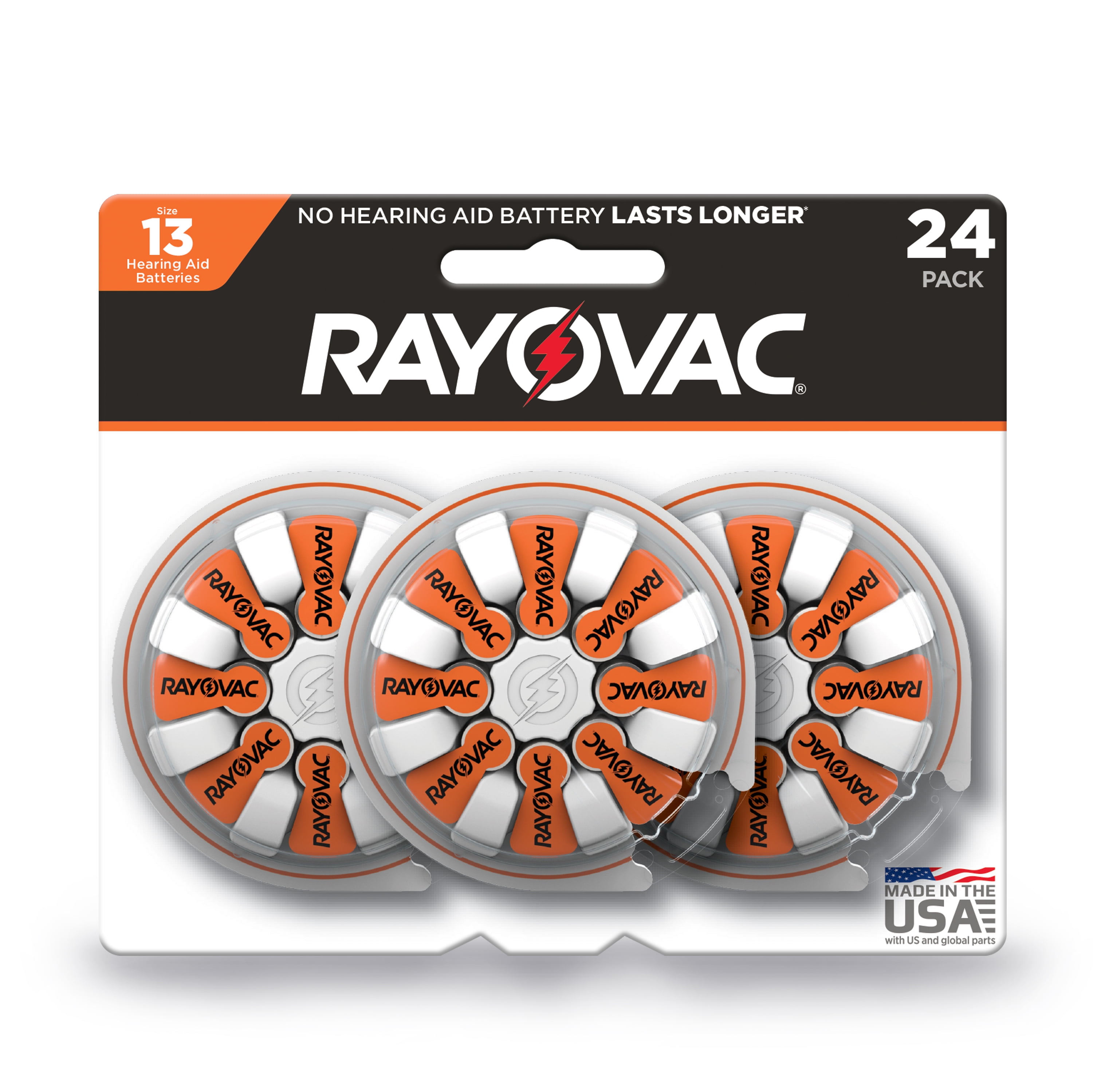 Rayovac Size 13 Hearing Aid Batteries, 24-Pack 13-24