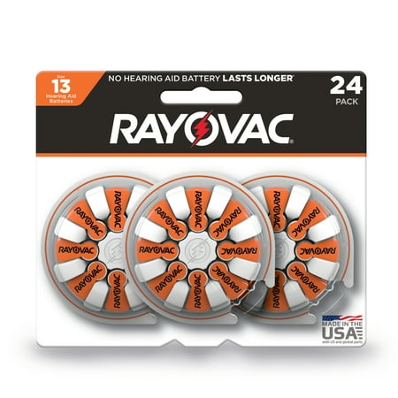 Rayovac Size 13 Hearing Aid Batteries, 24-Pack