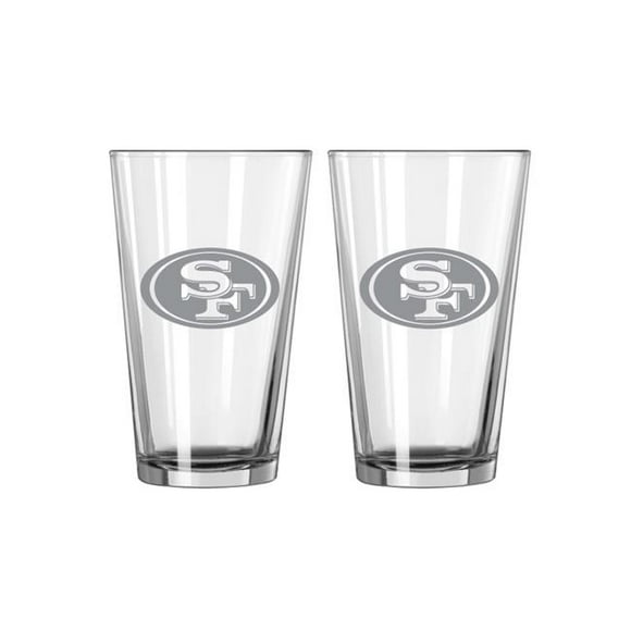 Caseys 629379942 San Francisco 49ers Pint Frost Design Glass Set - 2 Piece
