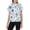 Blue Floral Damask, variant on Women's All-Over Print Tee Shirts Short Sleeve Casual Vintage Floral Graphic Crewneck Summer Tops