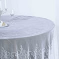 Efavormart 108" WHITE Premium Lace Round Tablecloth For Banquet Party Wedding Event Home Decor ...
