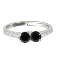 thumbnail image 2 of Aonejewelry 1.03 Ct. Ttw Two Stone Black Diamond Engagement Wedding Ring In 14k White Gold, 2 of 4