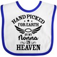 thumbnail image 3 of Inktastic Handpicked for Earth by My Nonna in Heaven with Angel Wings Boys or Girls Baby Bib, 3 of 4