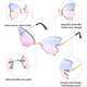 thumbnail image 3 of Gafas de Sol de Mariposa BRILLAR Sin Montura Gran Tamaño Metal Azul Rosa, 3 of 5