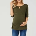 thumbnail image 1 of Sentmoon Vêtements de Maternité Coupe Ample Col Rond Extensibles Vêtements de Grossesse Couleur Unie Manches Courtes Débardeurs de Maternité pour Femmes Décontractés pour Rassemblements des Fêtes Vert TG, 1 of 8