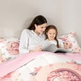 thumbnail image 4 of Feelyou Teen Kawaii Fairy Bedding Comforter Set 7pcs, Initial G Letter King Bedding Sets, Fairy Tale Princess Reversible Bed Sheets, Super Cozy Room Decor, 3pcs, 4 of 7