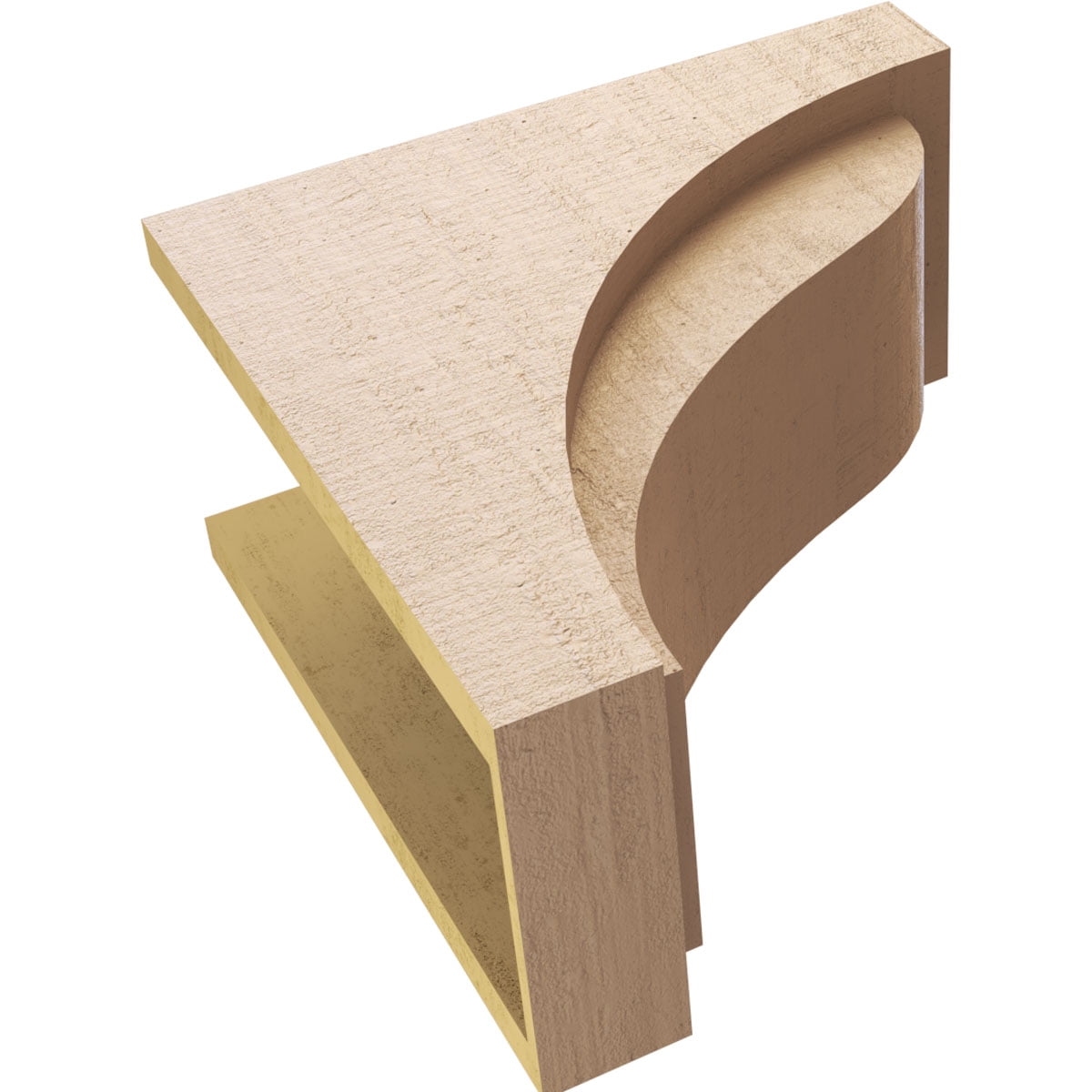 8"W x 16"D x 16"H Classic Helena Rough Cedar Woodgrain TimberThane Corbel, Primed Tan
