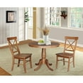 thumbnail image 4 of 36" Round Solid Wood Extension Dining Table with 2 Chairs in Distressed Oak by International Concepts, 4 of 4