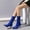 Blue, variant on AnuYalue Boots on Clearance 2025 Women's Knit Sock Ankle Boots Pointed Toe Stretch Heel Slip-on Stretch Booties Shoes