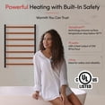 thumbnail image 6 of Heated Towel Rack – Matte Black Wall Mounted Towel Warmer for Luxurious Bathroom Spa-Like Comfort, 7-Bars, 75 Watts Electric Hardwired UL Certified Safe, WarmlyYours Tahoe, 6 of 14