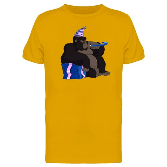 Gorilla On Its Birthday T-Shirt Men -Image by Shutterstock, Male XX-Large