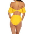 thumbnail image 3 of Efsteb Bikini Sets for Women Two Piece Swimsuits Bikini Summer Halter k Bathing Suit High Waist Solid Color Beach Swimwear (Yellow,M), 3 of 3