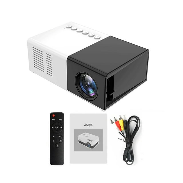 facefd Professional Practical Projector 480x360 Pixels Audio Mini LED Projectors Small 1080P Entertainment Media Player Black US Plug