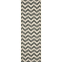Safavieh Courtyard Bailey Chevron Indoor/Outdoor Runner Rug, 2'3" x 12', Grey/Beige