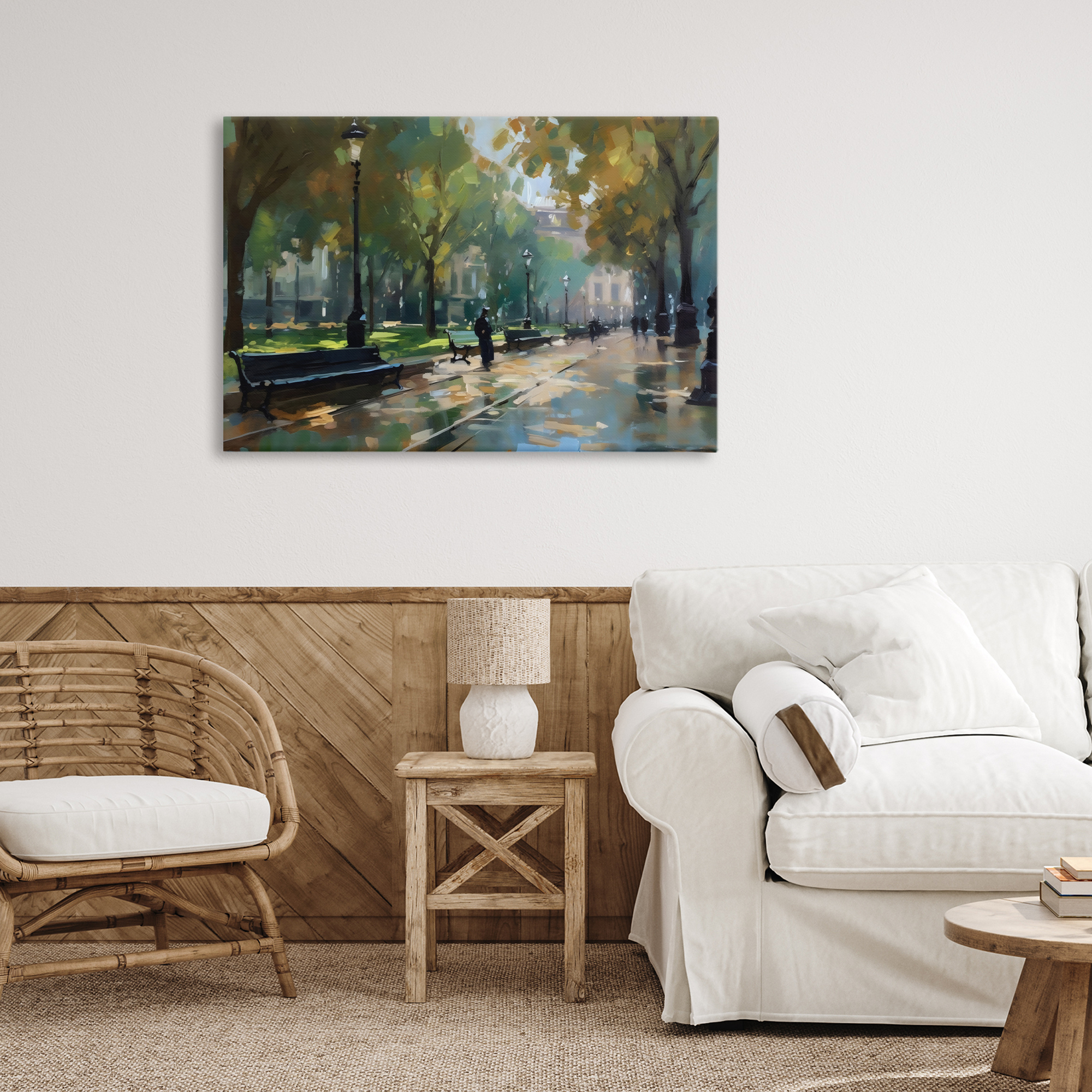 Stupell Industries Park Promenade on Rainy Day Canvas Wall Art, design by Creative Studio