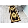thumbnail image 3 of Glamour Thick Plush Oriental Area Rug Traditional Carpet Floral Medallion Design-206 (7'8"x10'8",Black), 3 of 11