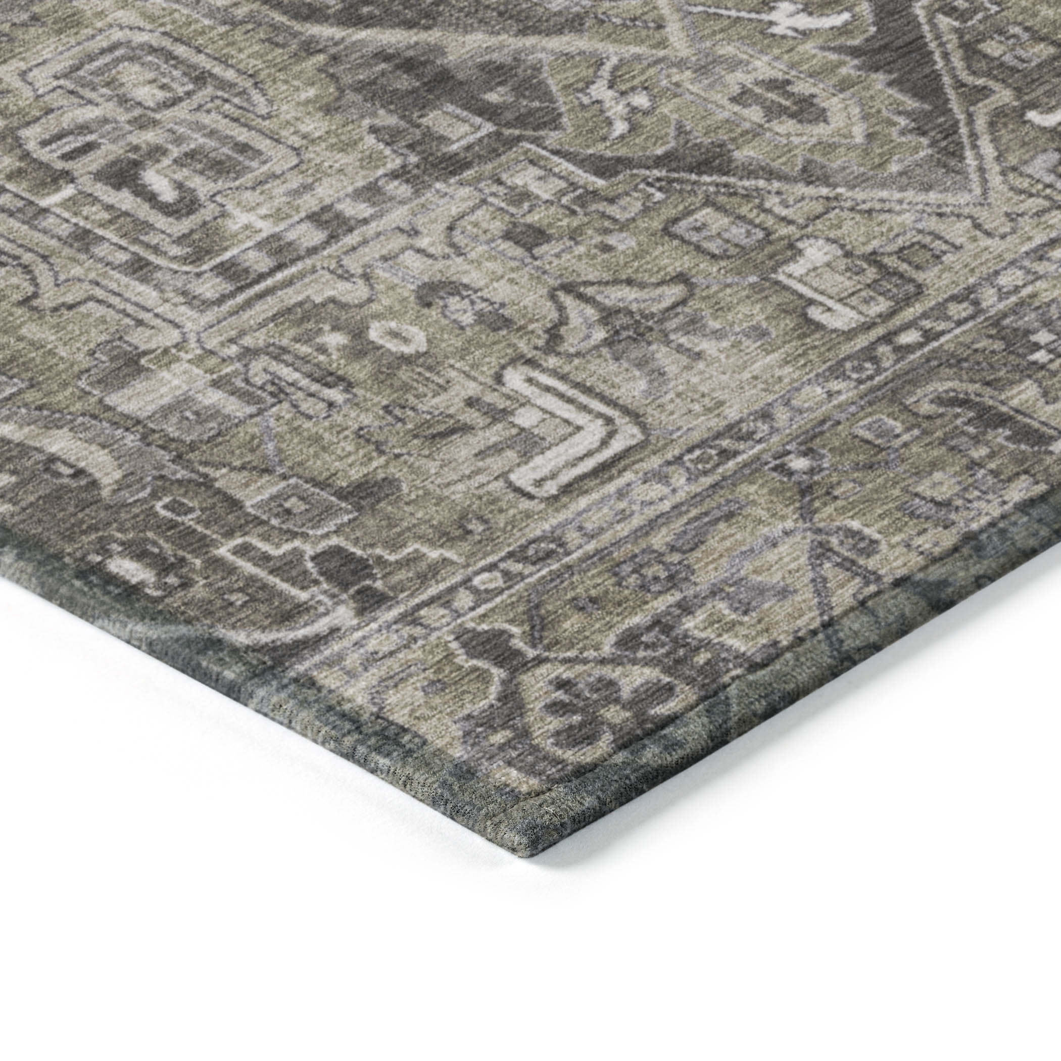 Addison Rugs Chantille Indoor/Outdoor Traditional Oriental Taupe Washable Rectangle Rug, 10' x 14'
