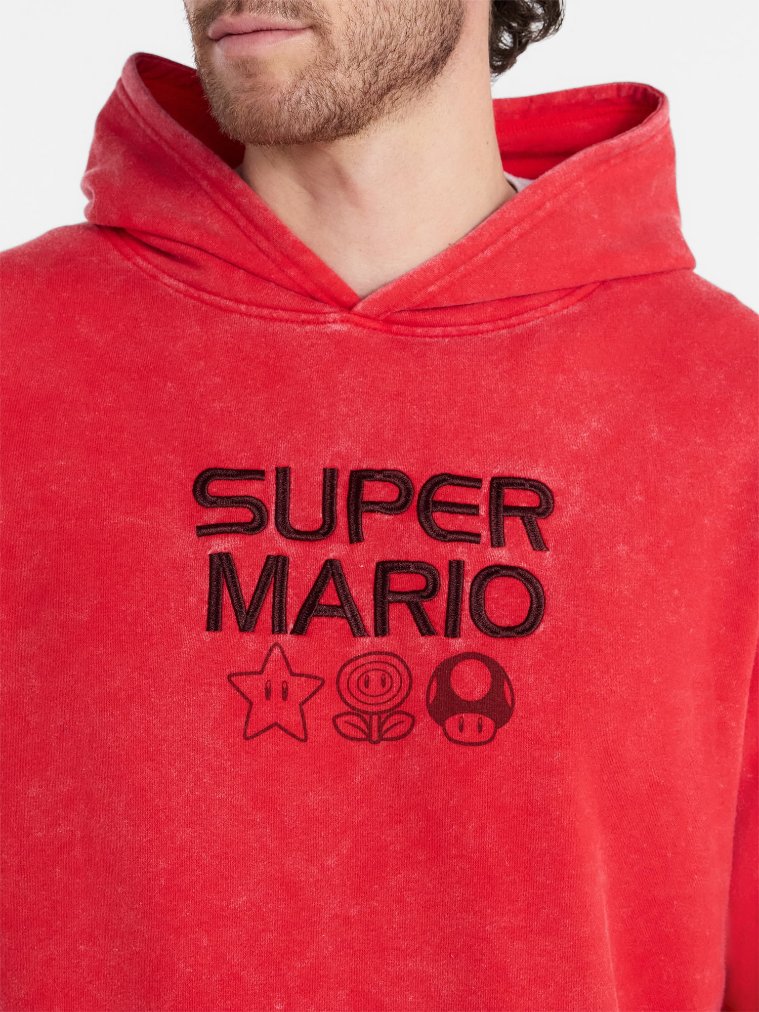 Super Mario Bros. Men's & Big Men's Graphic Hoodie with Overshoulder Print, Sizes XS-5XL