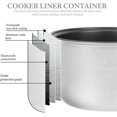 thumbnail image 5 of Cabilock Rice Container 3L Household Rice Cooker Inner Pot Replacement Insert Liner Non- Stick Rice Electric Cooker Pot Accessories Electric Cooker Accessory Stainless Steel Cookware, 5 of 5