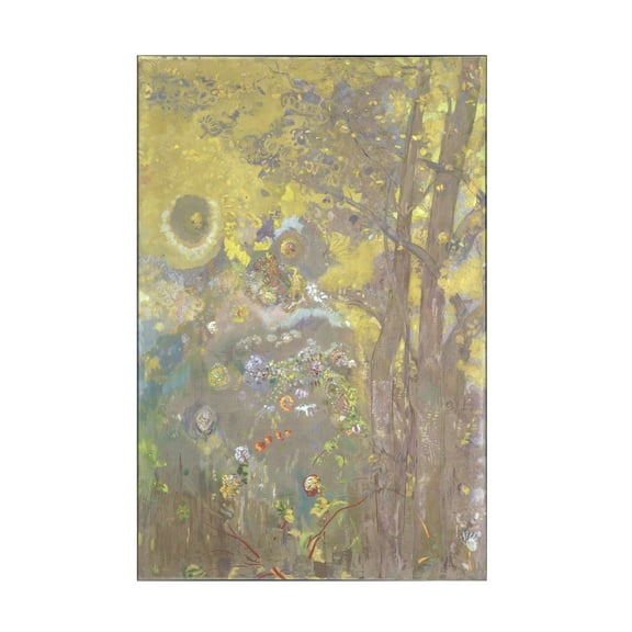 Odilon Redon 'Trees On A Yellow Background' Canvas Art
