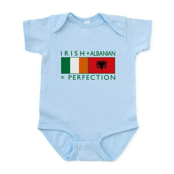 CafePress - Irish Albanian Heritage Flag Infant Bodysuit - Baby Light Bodysuit, Size Newborn - 24 Months