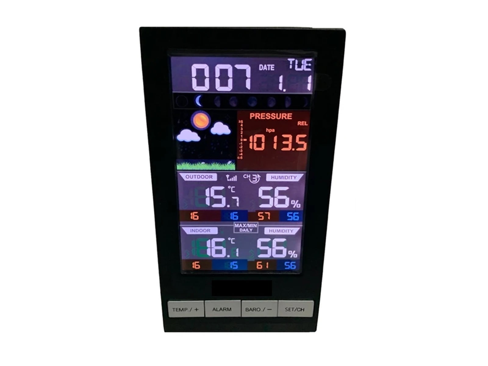 Wireless Weather Station With 1 Sensor, 3 Channels, Color Screen ,High Precision