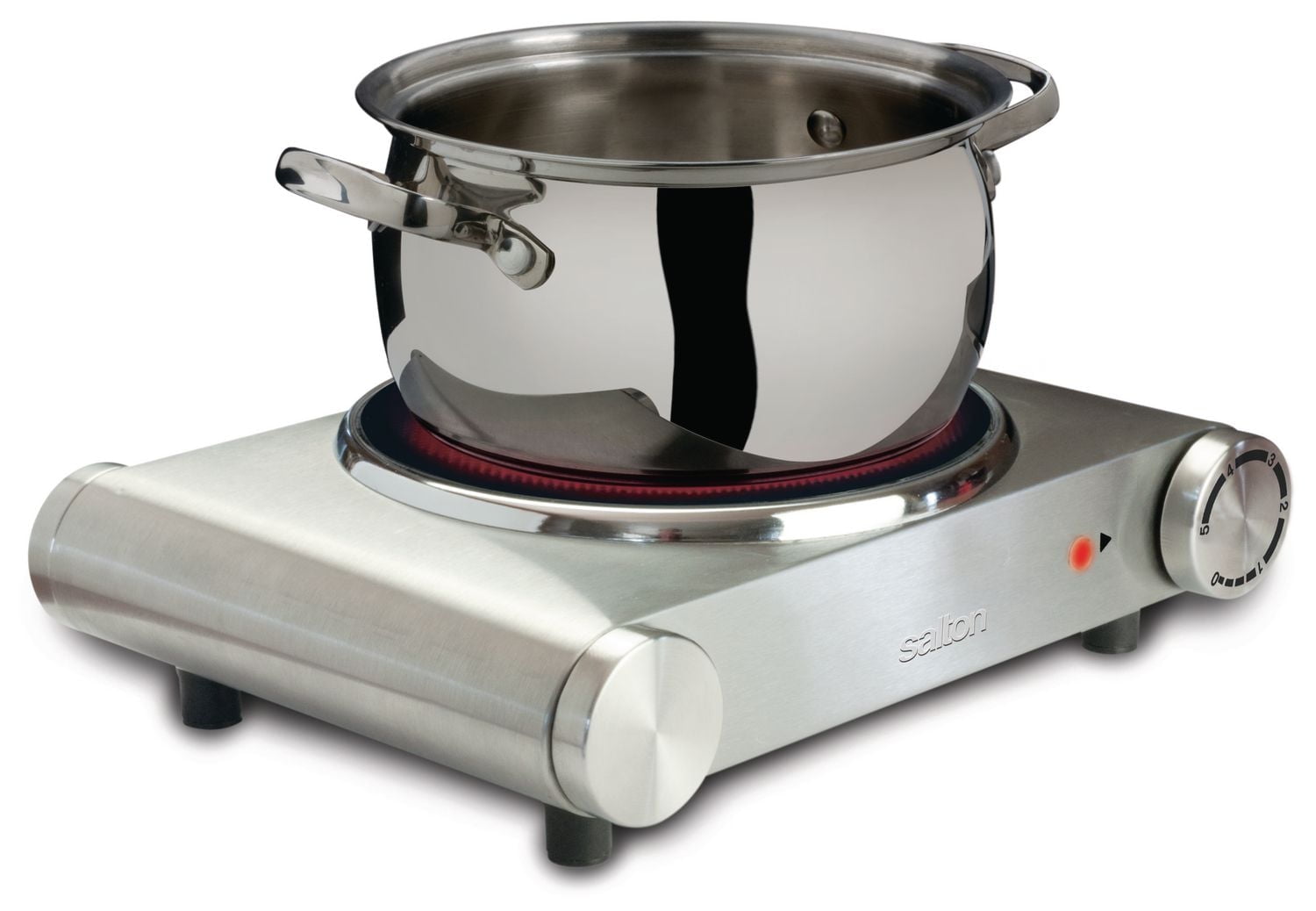 Salton Portable Infrared Cooktop, Stainless Steel, 1200W, HP1502