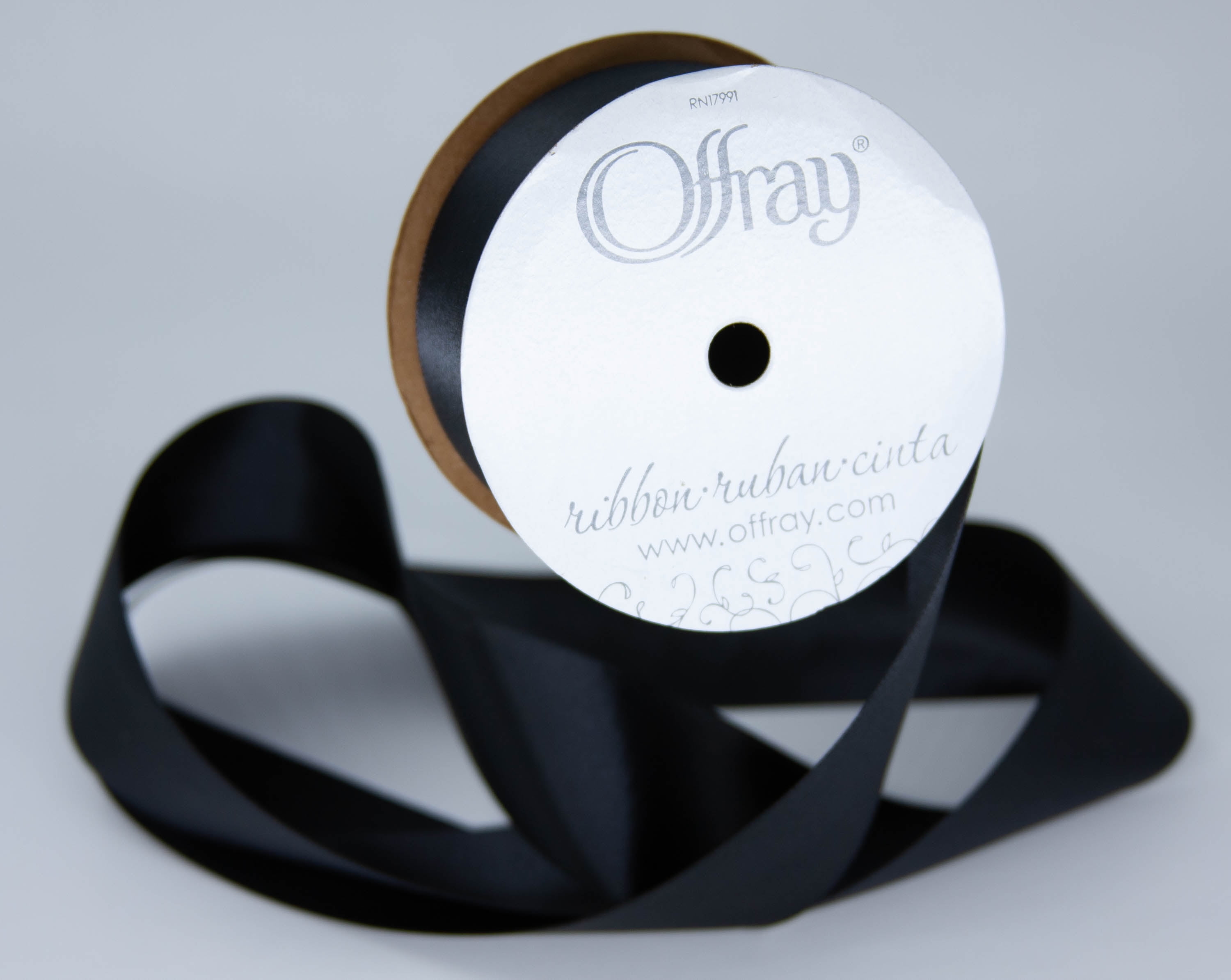 1 New & 1 Partiality Used - Offray White & Black Volleyball Ribbon