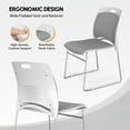 thumbnail image 4 of Ktaxon 4 pcs Stack Chairs Plastic Dining Side Chair Padded Seat Chair with Metal Frame for Home Office Kichen Gray, 4 of 11