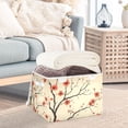 thumbnail image 3 of Yayeee Collapsible Cube Storage Bin with Lid Fabric Closet Decorative Basket with Handles, Red Floral Pattern, 3 of 7