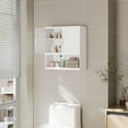 thumbnail image 5 of Metal Bathroom Wall Cabinet with Door and Adjustable Shelves, Over Toilet Storage Cabinet with Open Shelf, White Wall-Mounted Cabinet, Wall Mounted Medicine Cabinets, Cupboard for Kitchen, 5 of 15