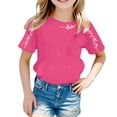 thumbnail image 3 of Gzbliryd Girls Graphic T Shirts Relaxed Fit Back To School Clothes Cute Summer Tops Funny Graphic Print Tees Tops for Teens Summer Tops Summer Clothes for Teens (Hot Pink,3-4 Years), 3 of 3