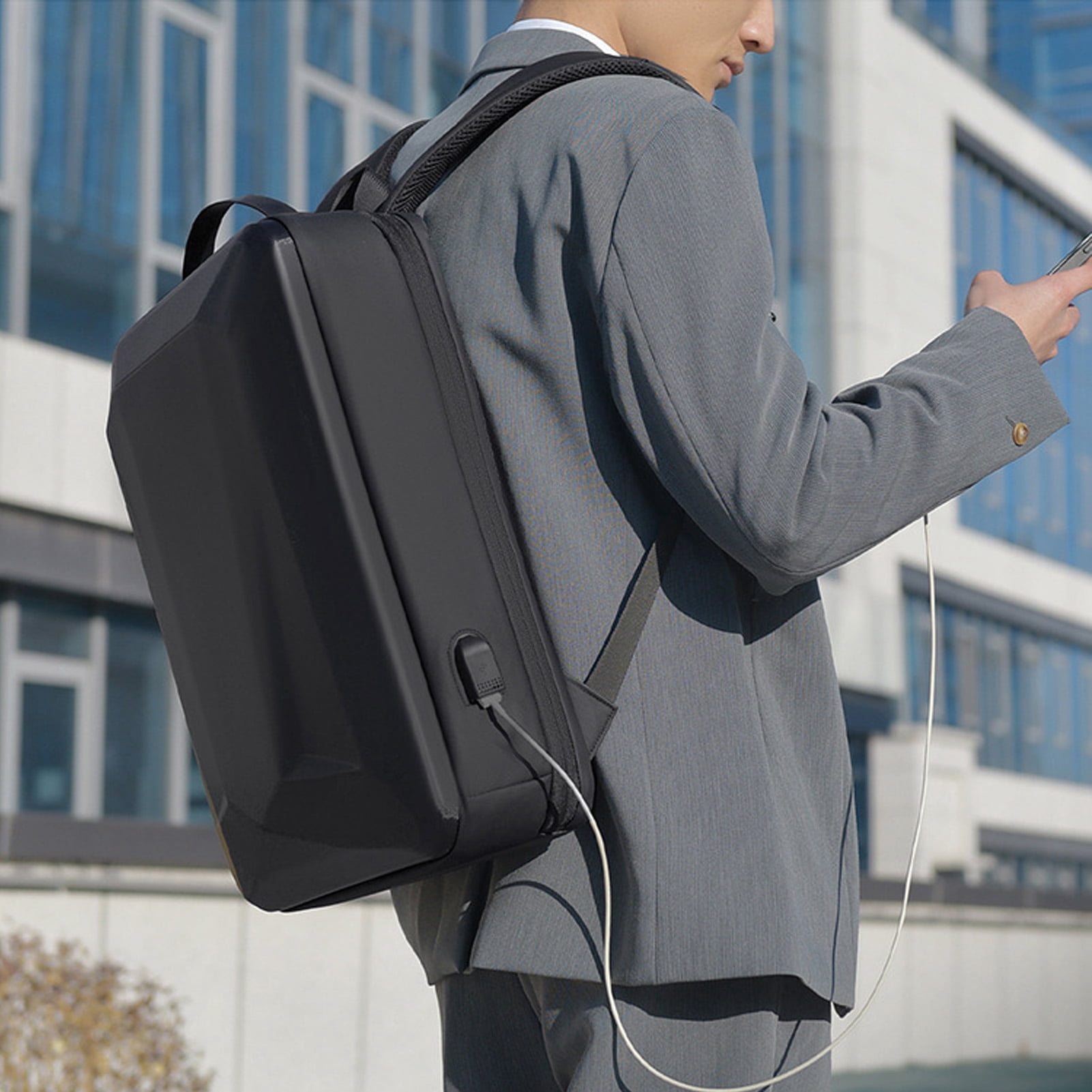 Laptop Backpack for Men, Anti Theft Hard Shell Laptop Backpack with Password for Laptops Up to 15.6 Inch, Laptop Bag Computer Backpack with USB Charging Port for Business Travel